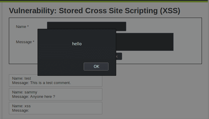 xss stored popup